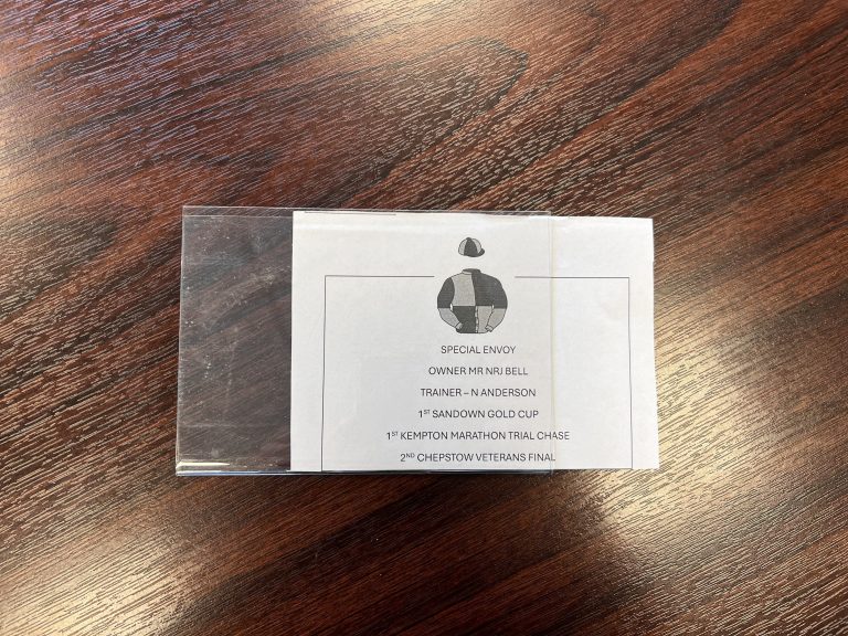 Clear insert holder for the Equi-sign Stable nameplate holder